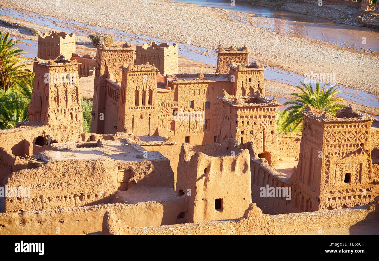 Forteresse Kasbah Ait Benhaddou près de Ouarzazate, Maroc Banque D'Images