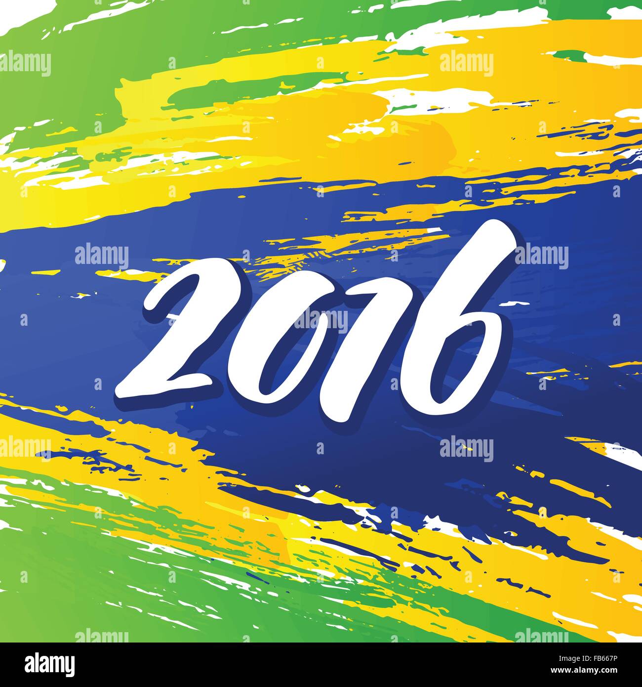 Couleurs de fond de la drapeau brésilien avec l'inscription 2016. Vector illustration Illustration de Vecteur