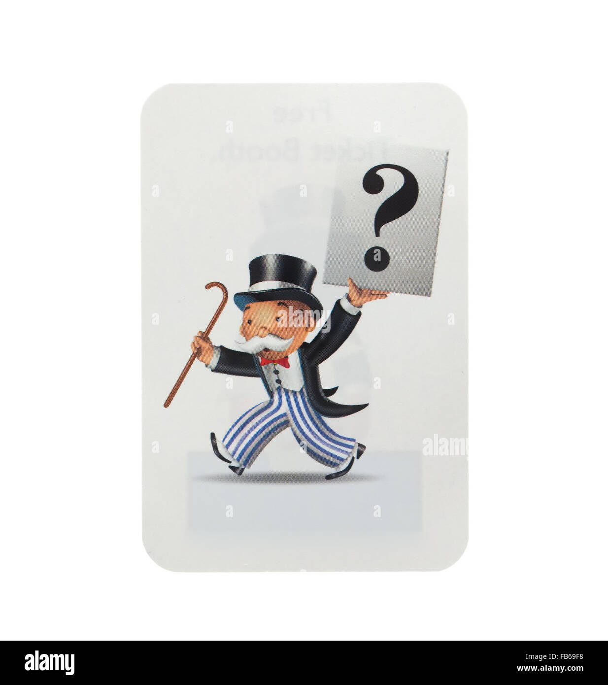 Edition anglais du monopole montrant une carte Chance, Le classique jeu d'échange de Parker Brothers Banque D'Images