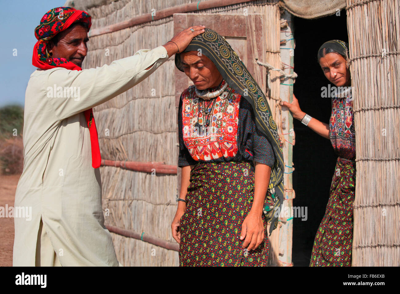 Fakirani tribu Jat, Medi, village du district de Kutch, rituel traditionnel, Gujarat, Inde Banque D'Images