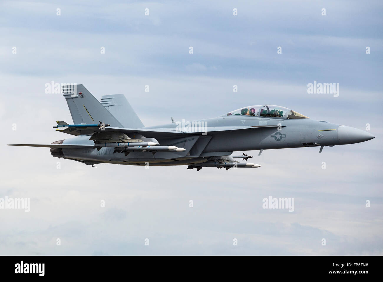 Boeing F/A-18E/F Super Hornet, Farnborough International Airshow, l'aéroport de Farnborough, Hampshire, Angleterre, au Mont Rushmore Banque D'Images