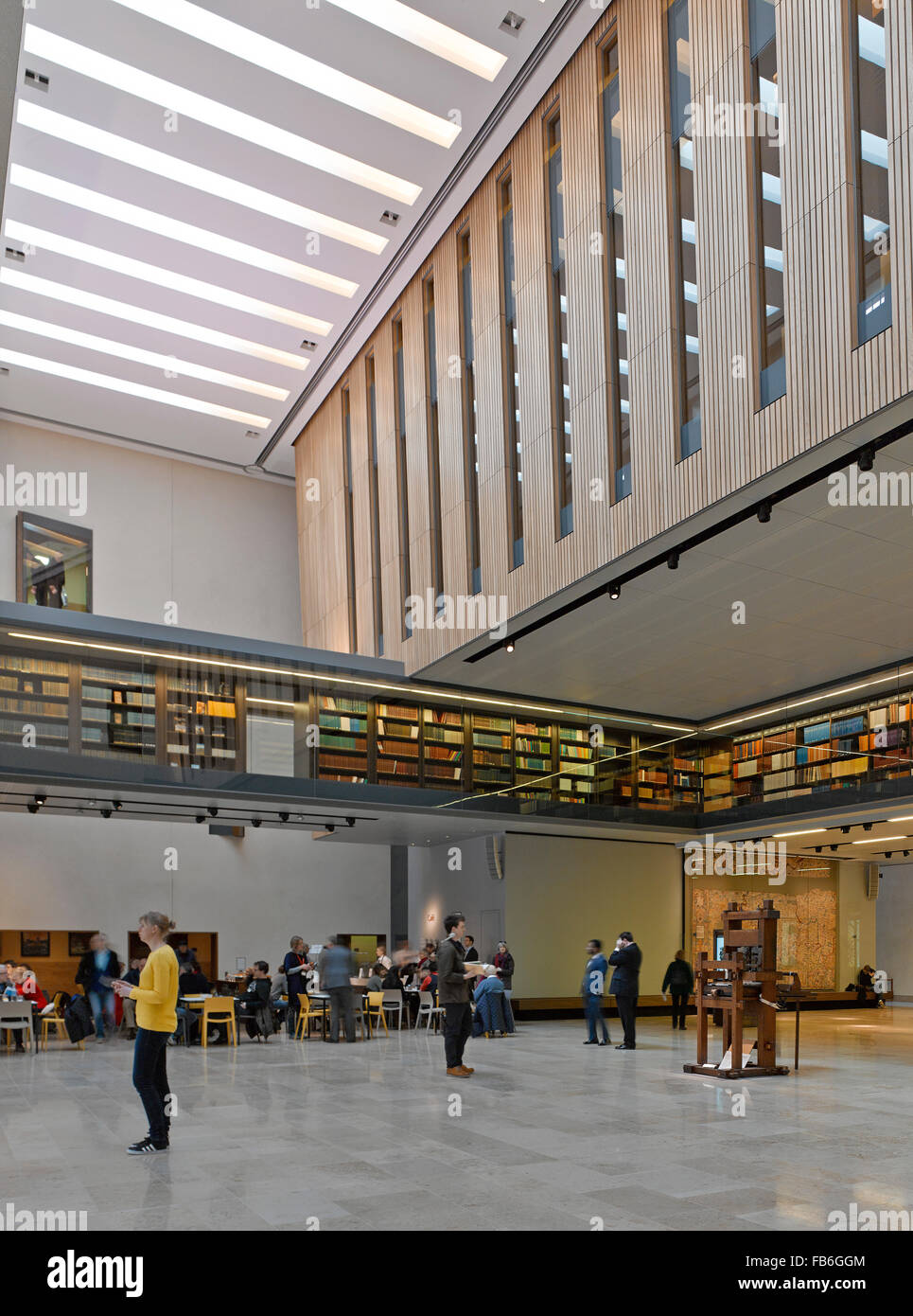 Atrium principal. Weston Library, Oxford, Royaume-Uni. Architecte : Wilkinson Eyre, 2015. Banque D'Images