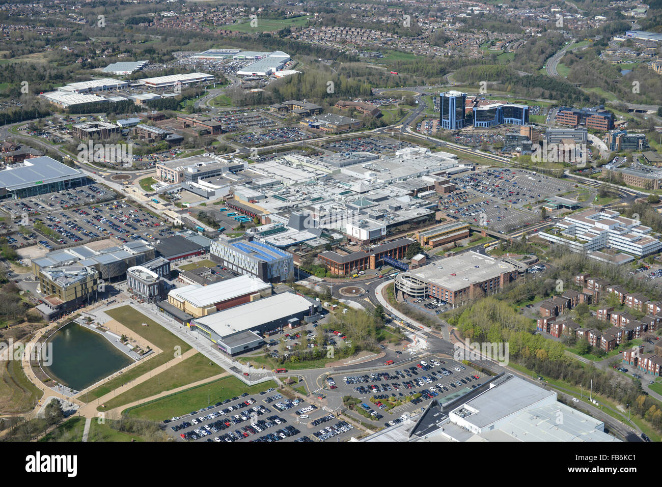 Une vue aérienne de la ville de Telford, Shropshire Banque D'Images