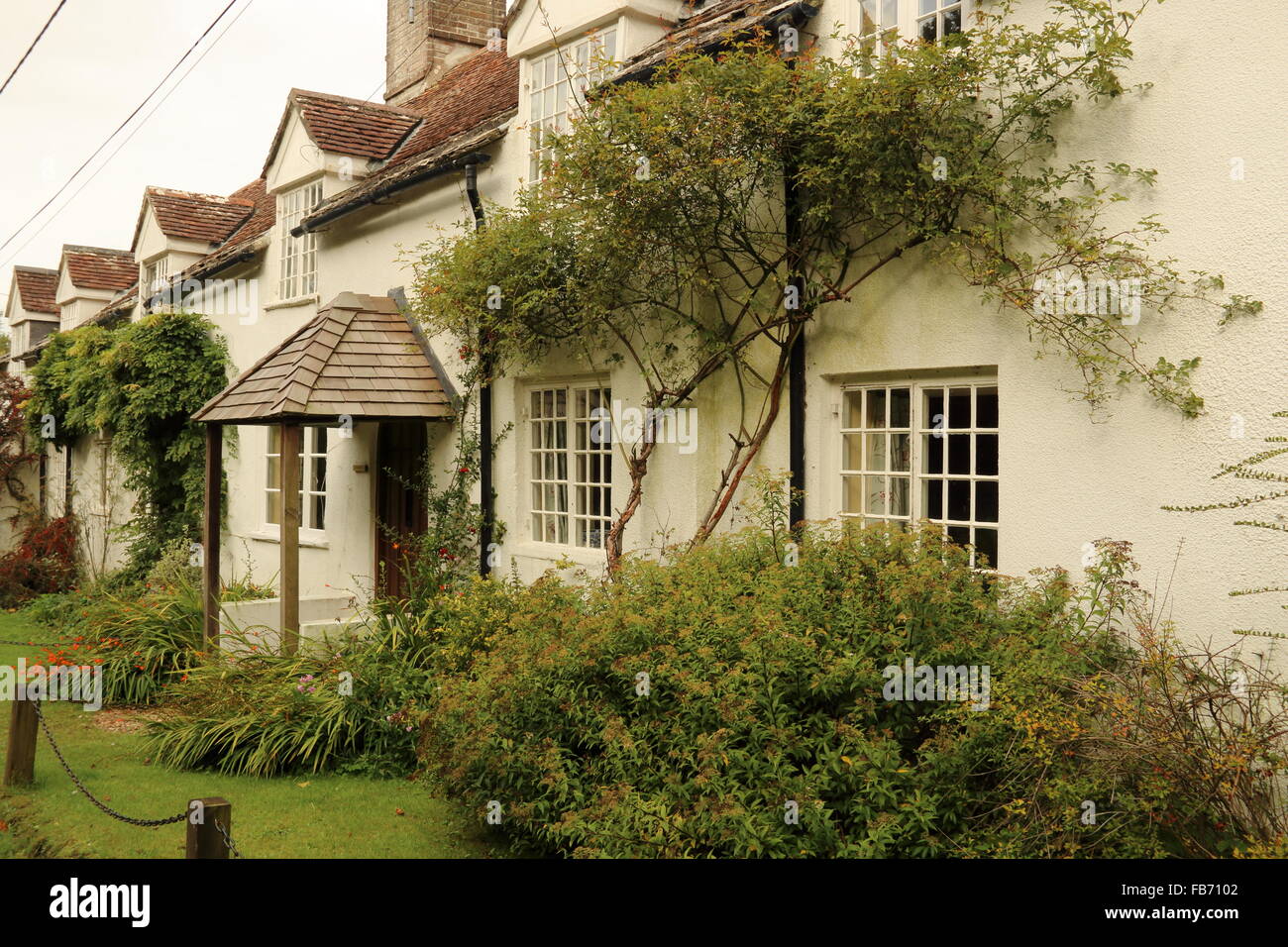 Rangée de maisons,plus,Bockhampton Dorset, Royaume-Uni Banque D'Images