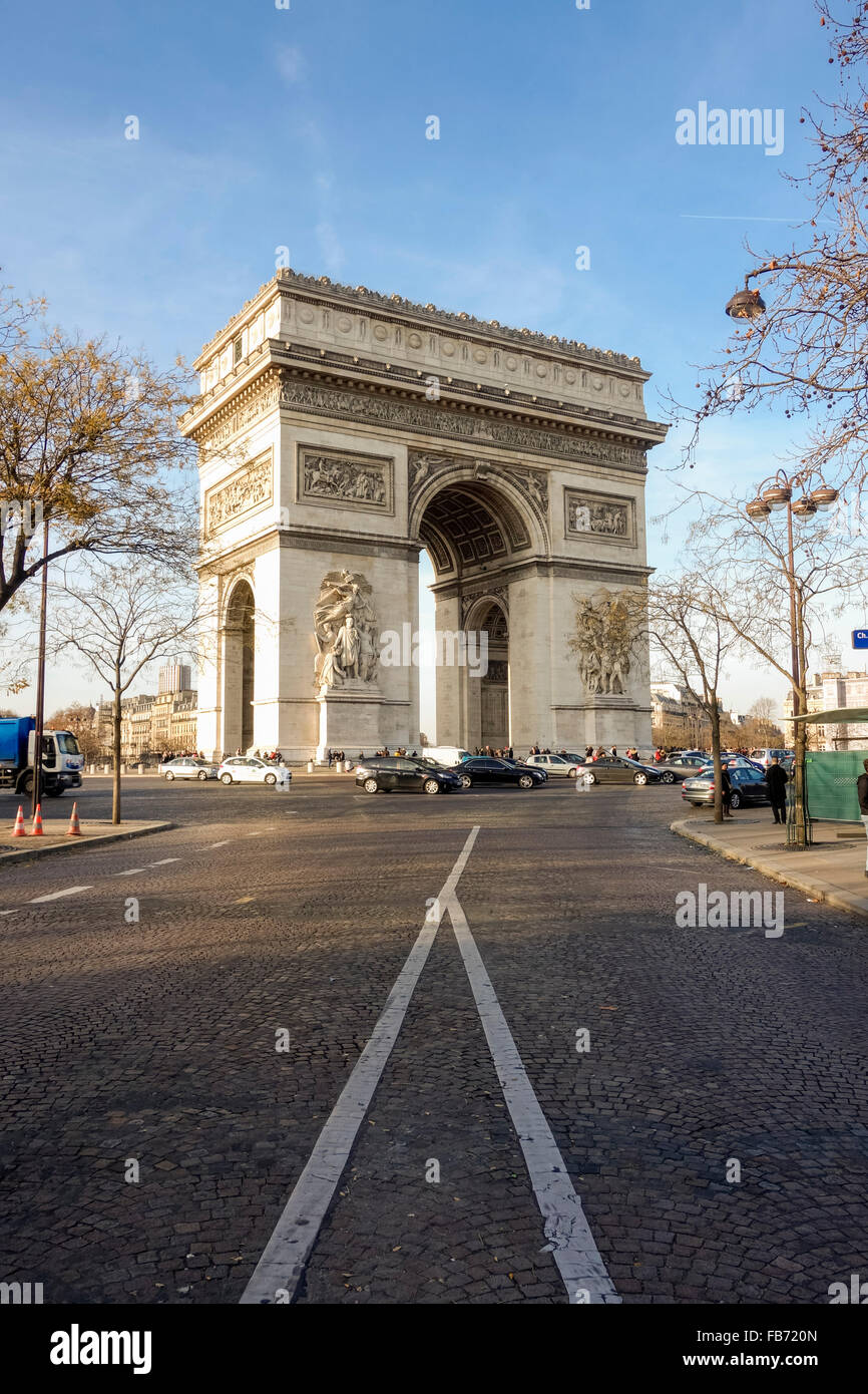 Arc de Triomphe de l'Étoile, de triomphe de l'étoile, Place Charles de Gaulle, Paris, France. Banque D'Images