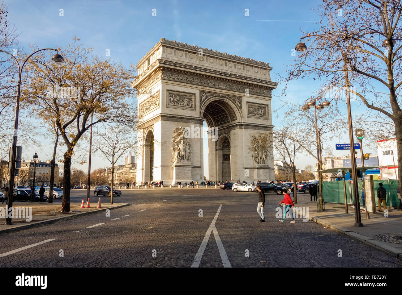 Arc de Triomphe de l'Étoile, de triomphe de l'étoile, Place Charles de Gaulle, Paris, France. Banque D'Images