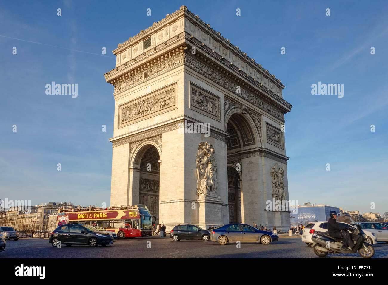 Arc de Triomphe de l'Étoile, de triomphe de l'étoile, Place Charles de Gaulle, Paris, France. Banque D'Images