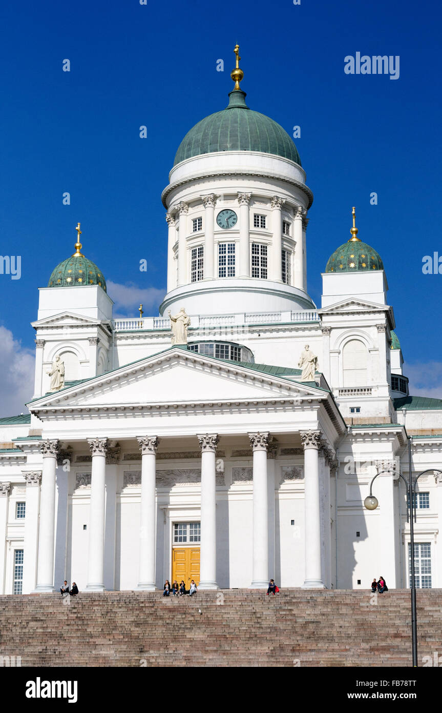 Cathédrale d'Helsinki, la place du Sénat. Kruununhaka, Helsinki, Finlande Banque D'Images