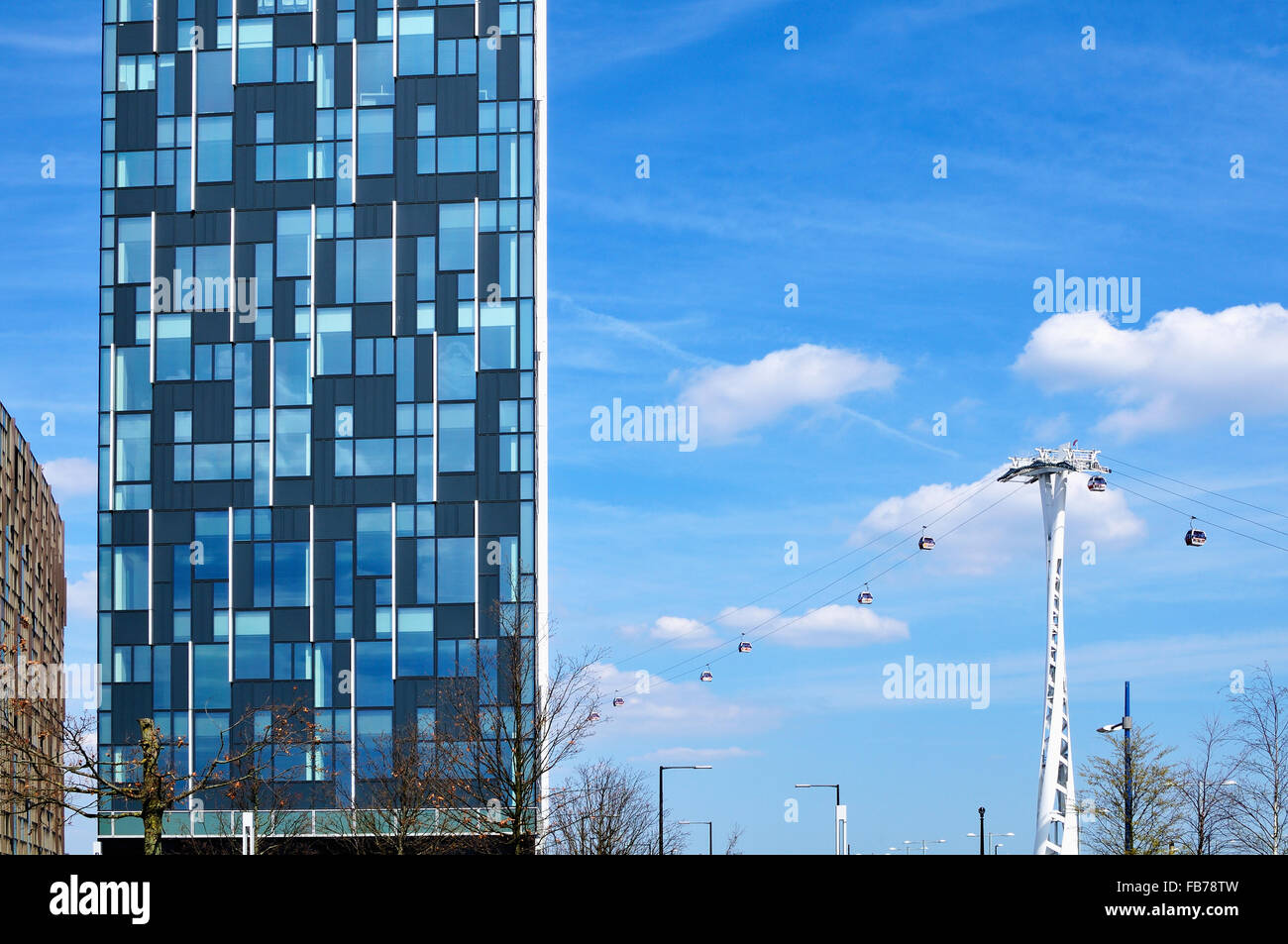 Les bâtiments et la péninsule de Greenwich l'unis, près de l'O2 Arena, London UK Banque D'Images