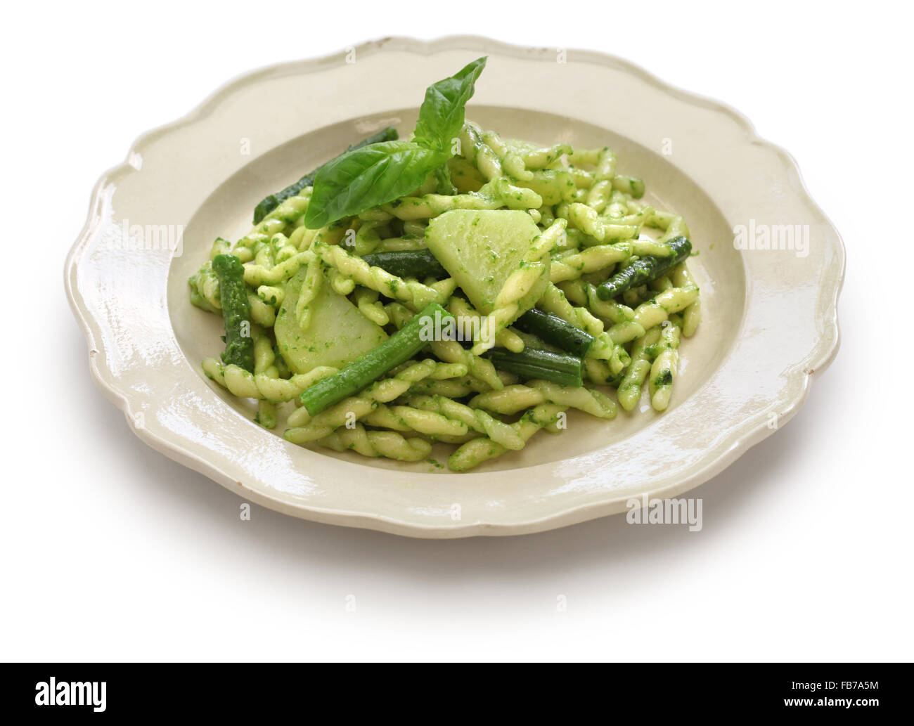 Trofie et haricots verts au pistou