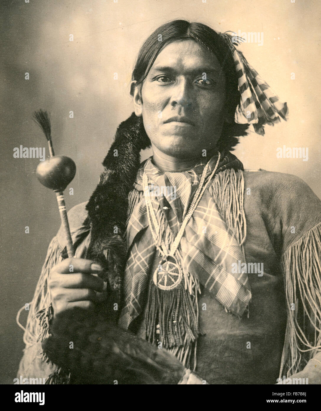 Native American Indian, jaune, les Indiens Arapaho Magpie Banque D'Images