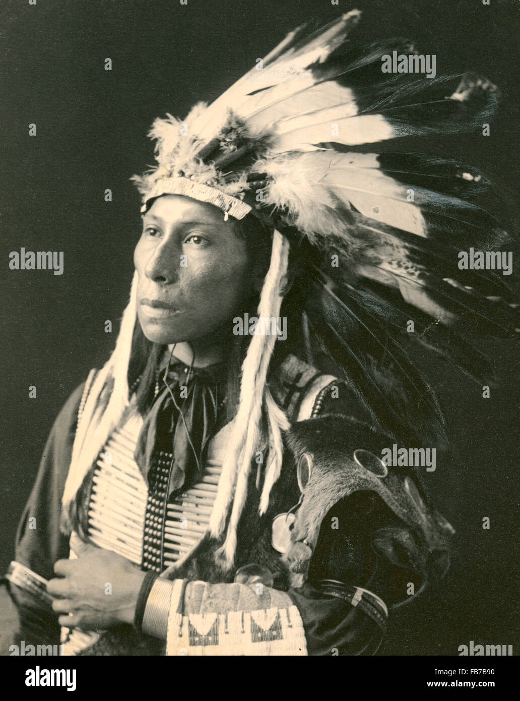 Native American Indian, Eagle Le wapiti, l'indien Sioux Banque D'Images