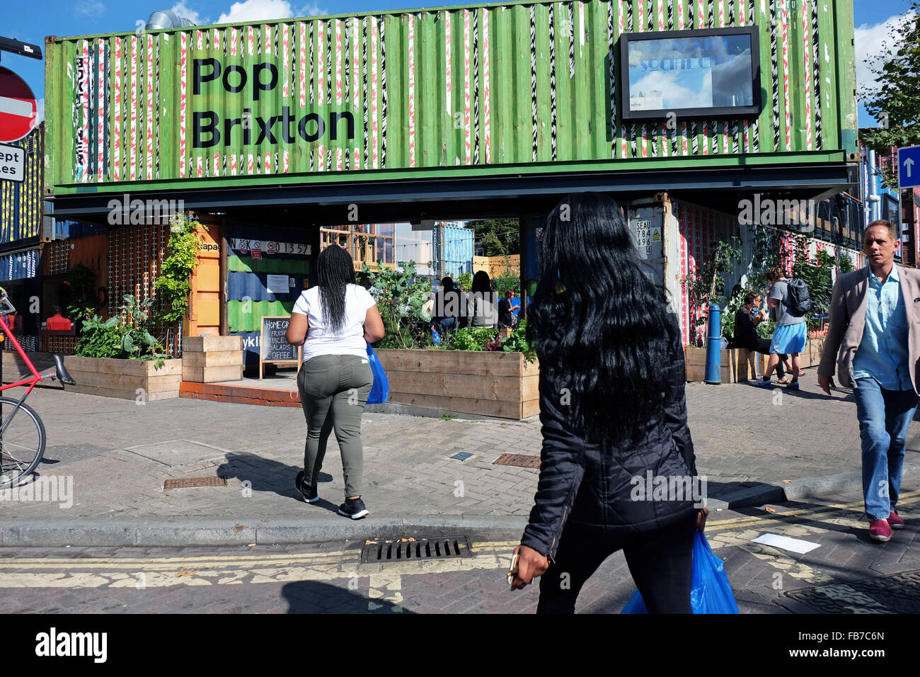 Brixton Pop pop-up shopping et café Brixton sud de Londres Banque D'Images