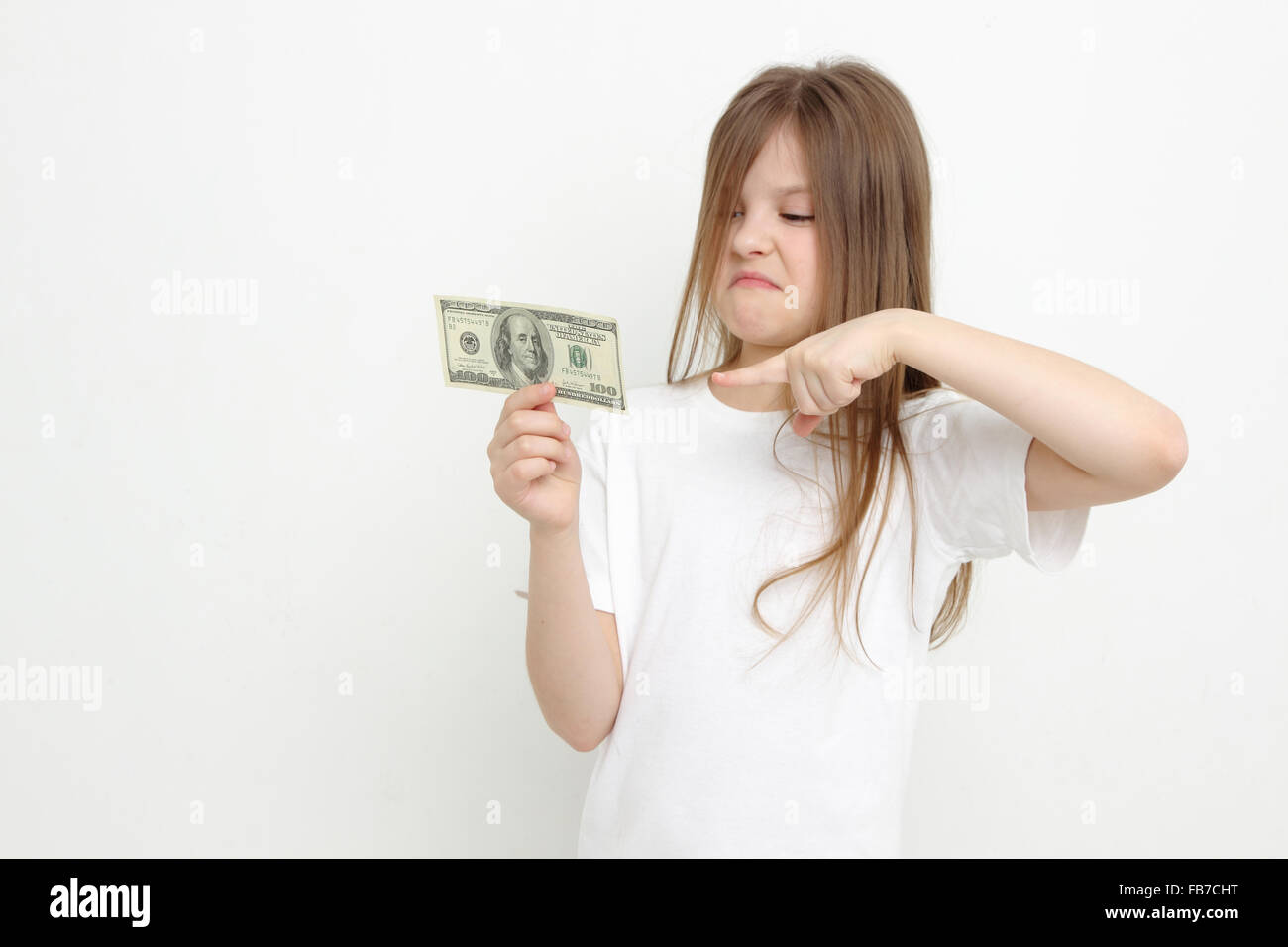 Fille de l'adolescence et de l'argent Banque D'Images