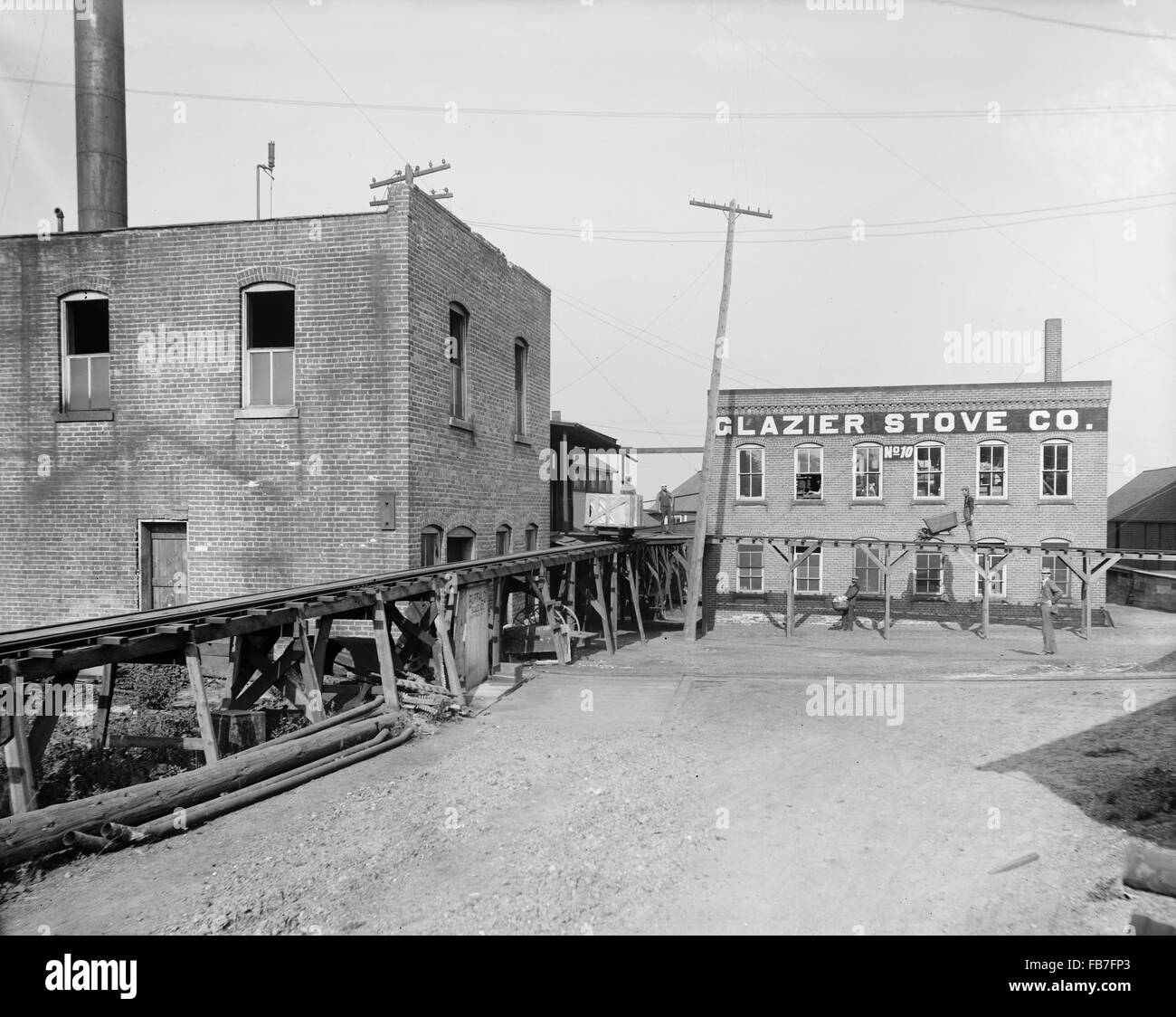 Tramway et les bâtiments, Glazier Cuisinière Company, Chelsea, Michigan, USA, 1905 Banque D'Images