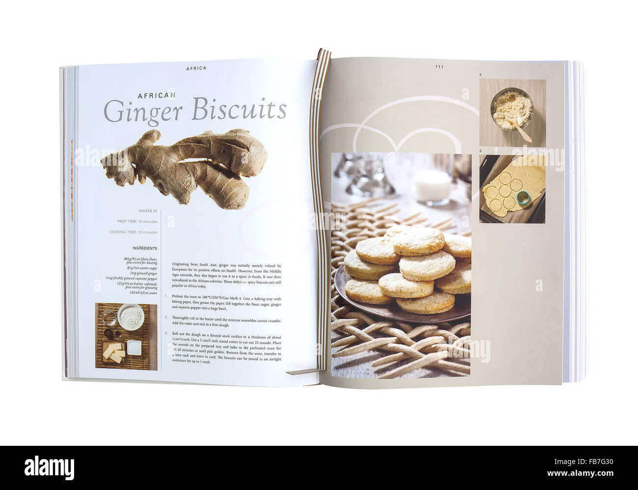 Recette de biscuits au gingembre africain de la cuire Cook Book Banque D'Images