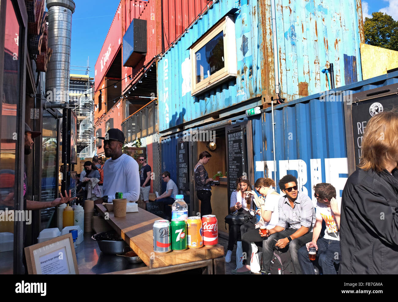 Brixton Pop pop-up shopping et café Brixton sud de Londres Banque D'Images