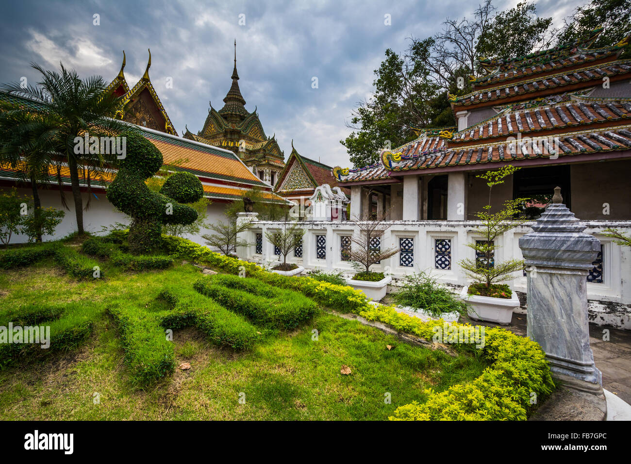 Historique Le temple bouddhiste de Wat Pho à Bangkok, Thaïlande. Banque D'Images