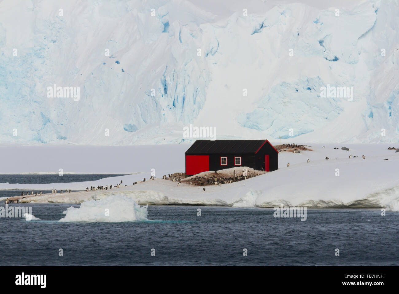 Port Lockroy historique sur la péninsule Antarctique, l'Antarctic Heritage Trust site. Banque D'Images