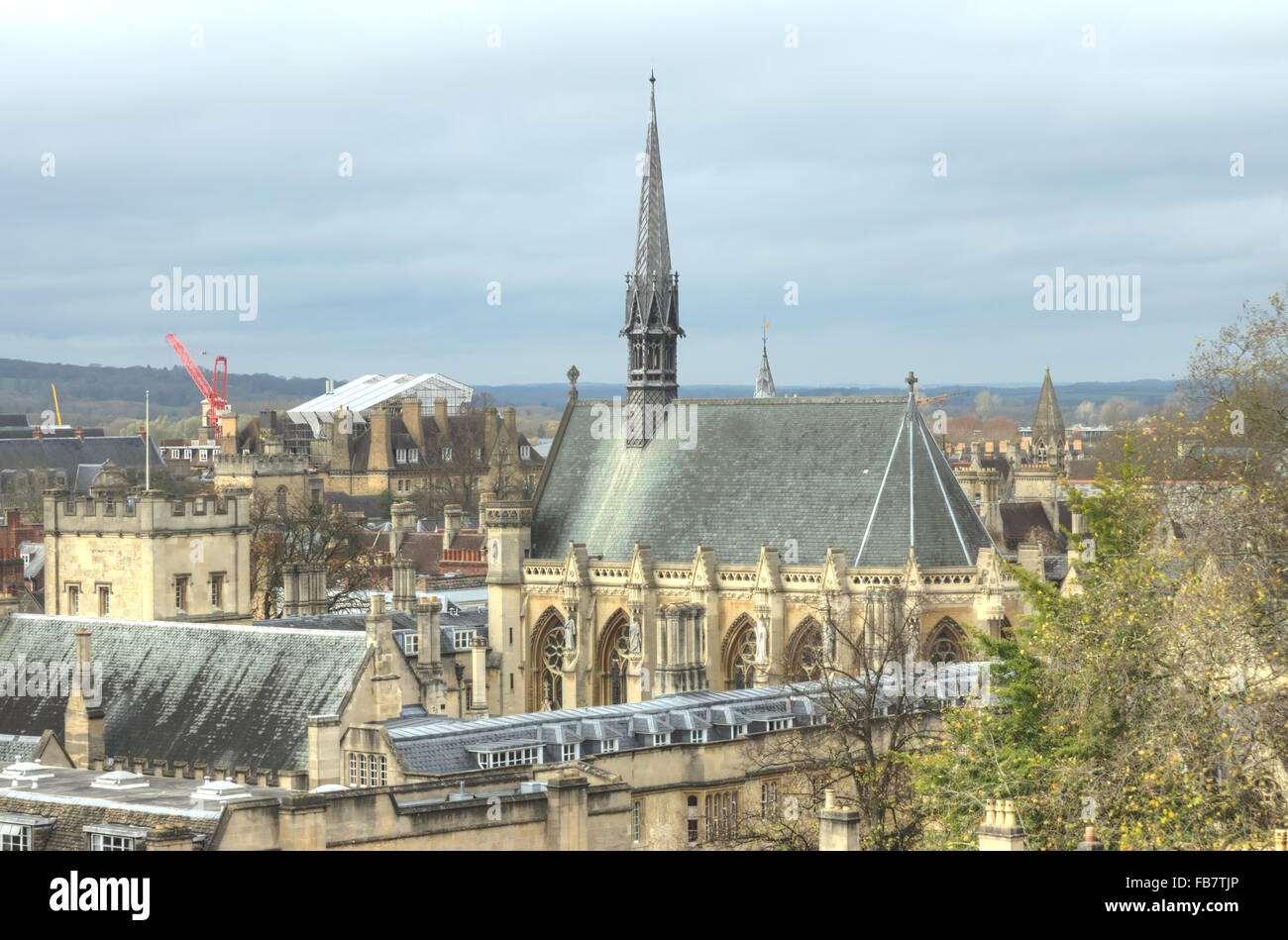 Université d'Oxford. L'Exeter College d'oxford spires Chapelle Banque D'Images