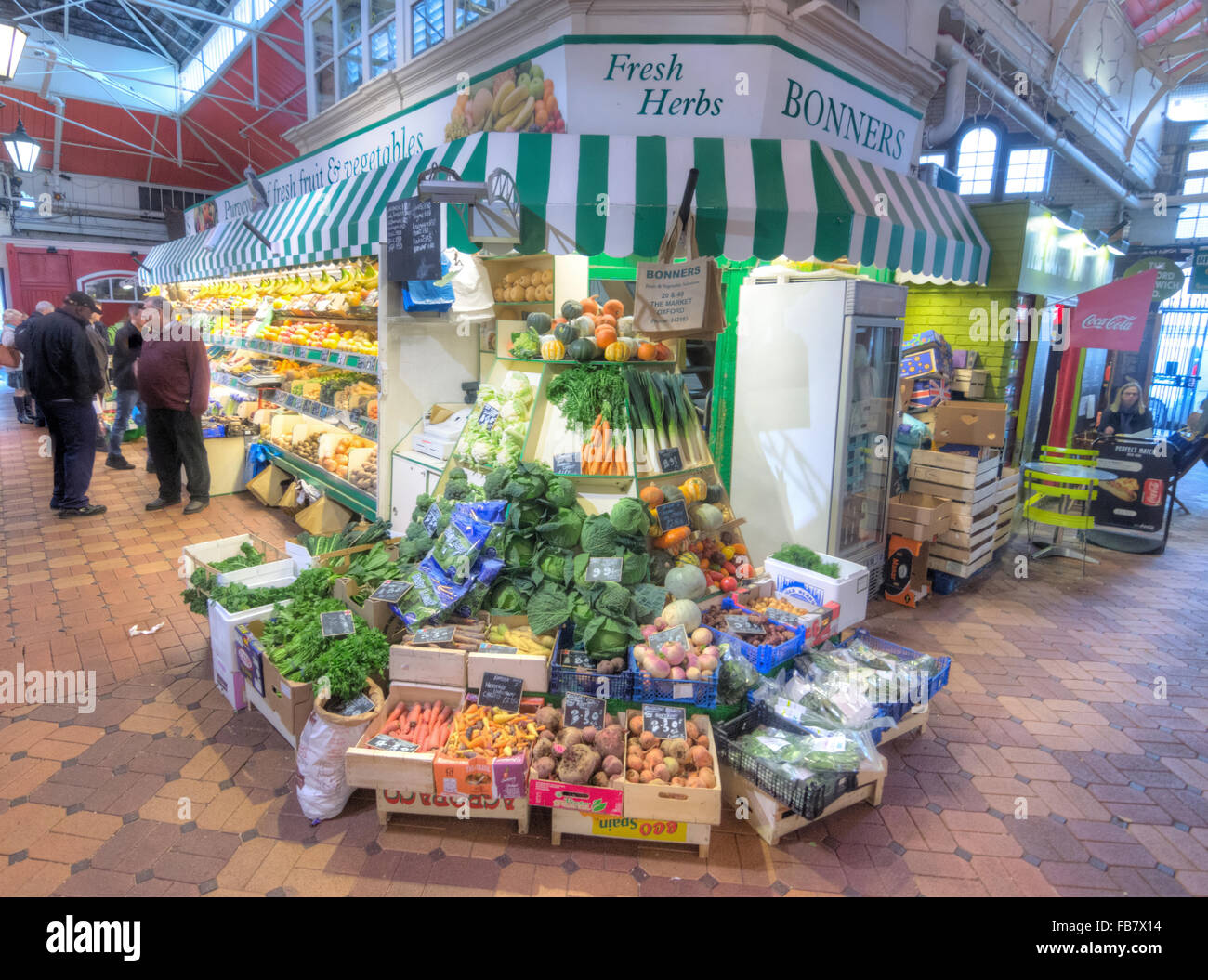 Marché couvert d'Oxford. Marché historique, marché couvert jardiniers Banque D'Images