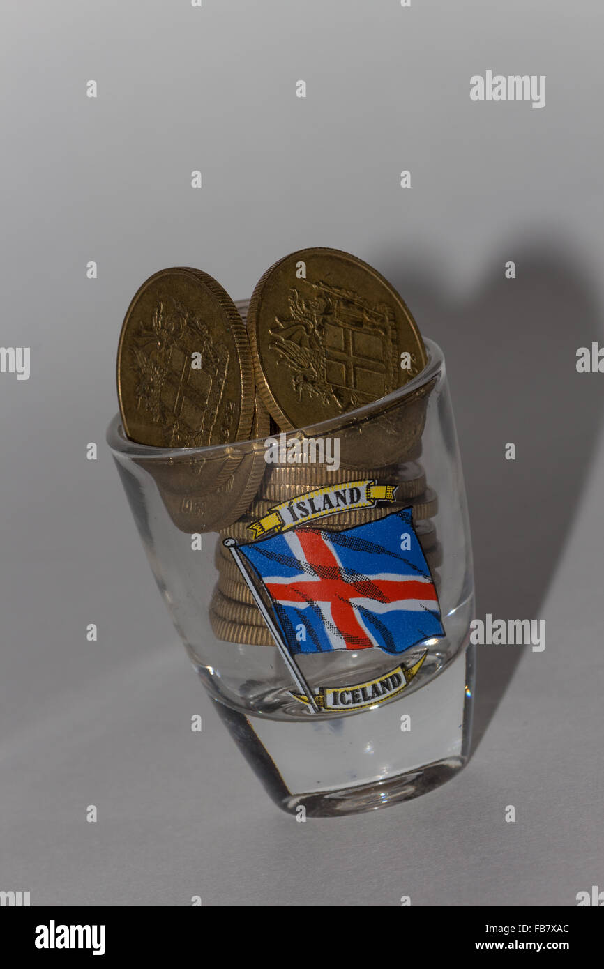 L'Islande coin glass Banque D'Images
