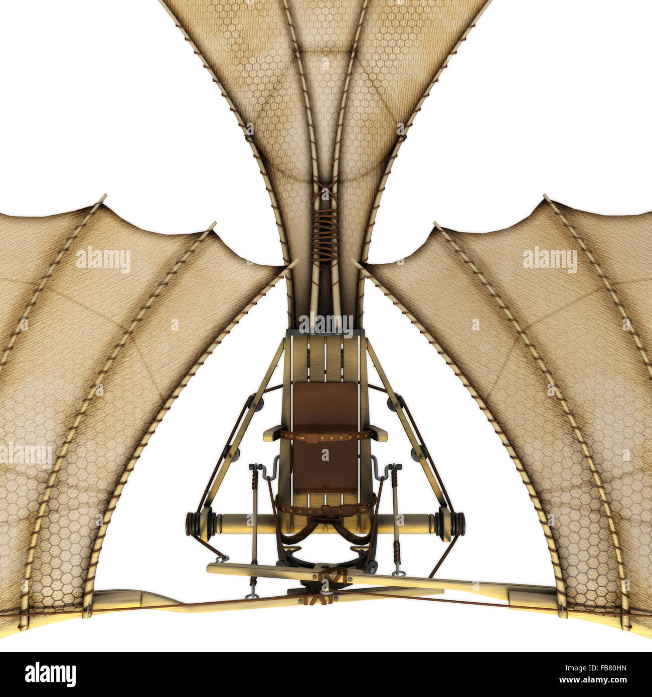 Da vinci ornithoptère flyingmachine concept 3d. Banque D'Images