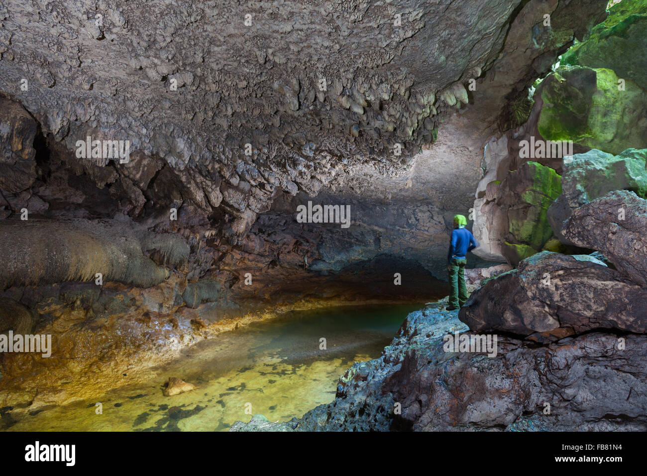 Système souterrain de rivière à Sumatra. Banque D'Images