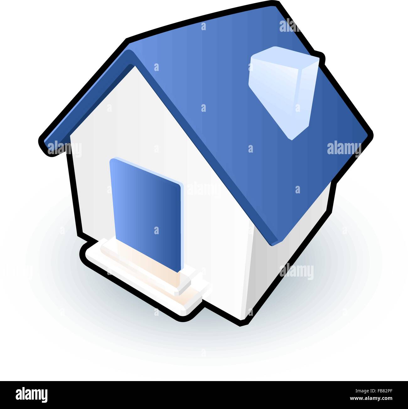 Une icône en forme de maison bleue pour signifier pages personnelles sur un site web, ou tout simplement pour servir de jolie maison de l'image. Illustration de Vecteur