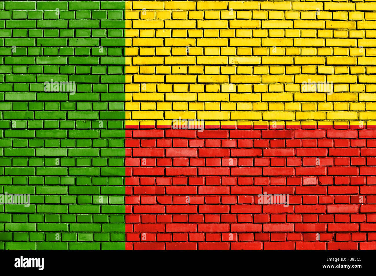 Pavillon de l'Bénin peint sur mur de brique Banque D'Images