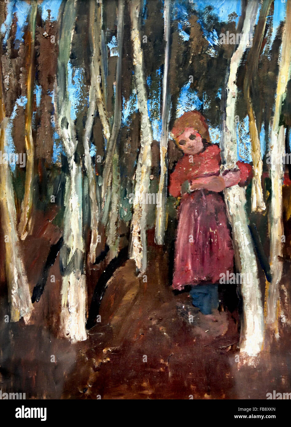 Jeune fille dans une forêt de bouleaux 1903 Paula Modersohn Becker 1876-1907 Allemagne Allemagne Banque D'Images