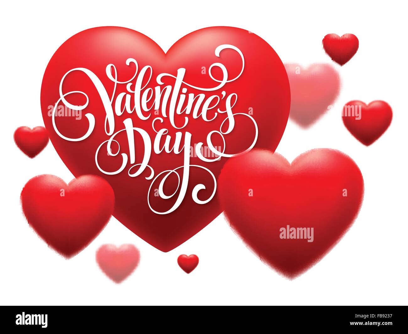 Flou rouge coeur Valentine jour arrière-plan. Vector illustration Illustration de Vecteur