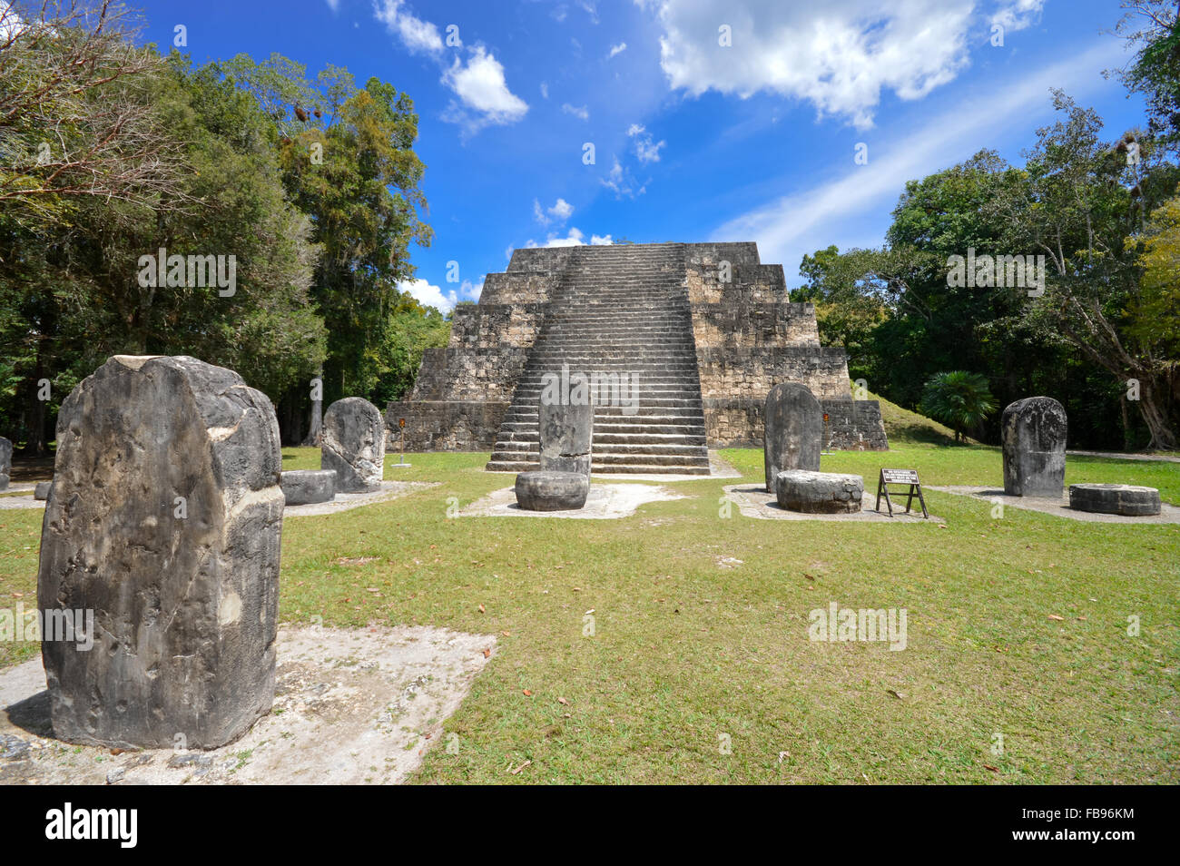 Complexe de structures Q dans le parc national de Tikal et site archéologique, Guatemala Banque D'Images