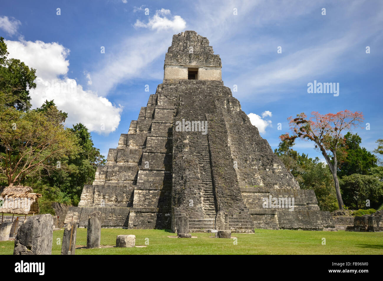 Je temple des mayas site archéologique de Tikal au Guatemala Banque D'Images