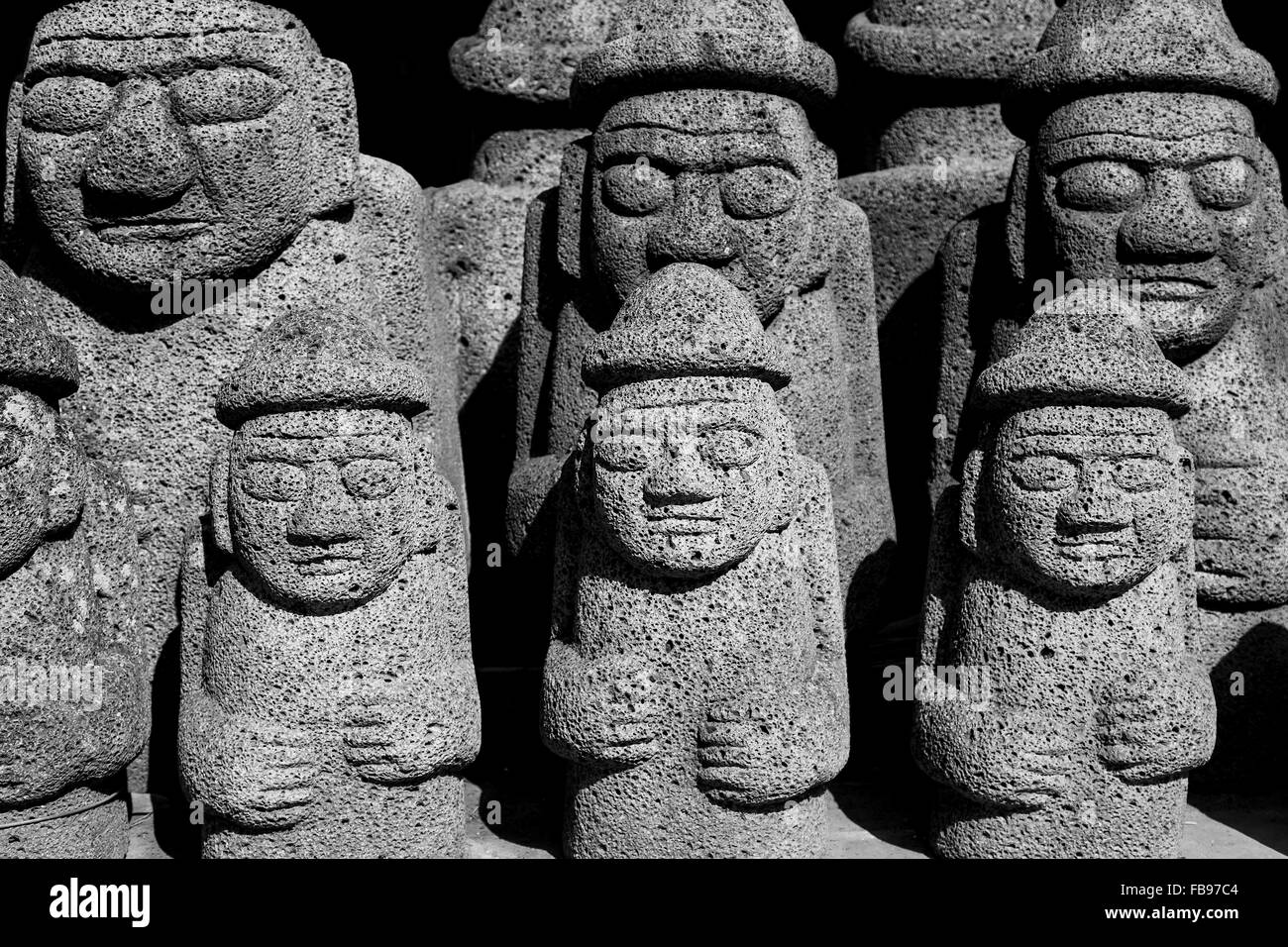 L'île de Jéju idoles ou tuteur Statues Banque D'Images