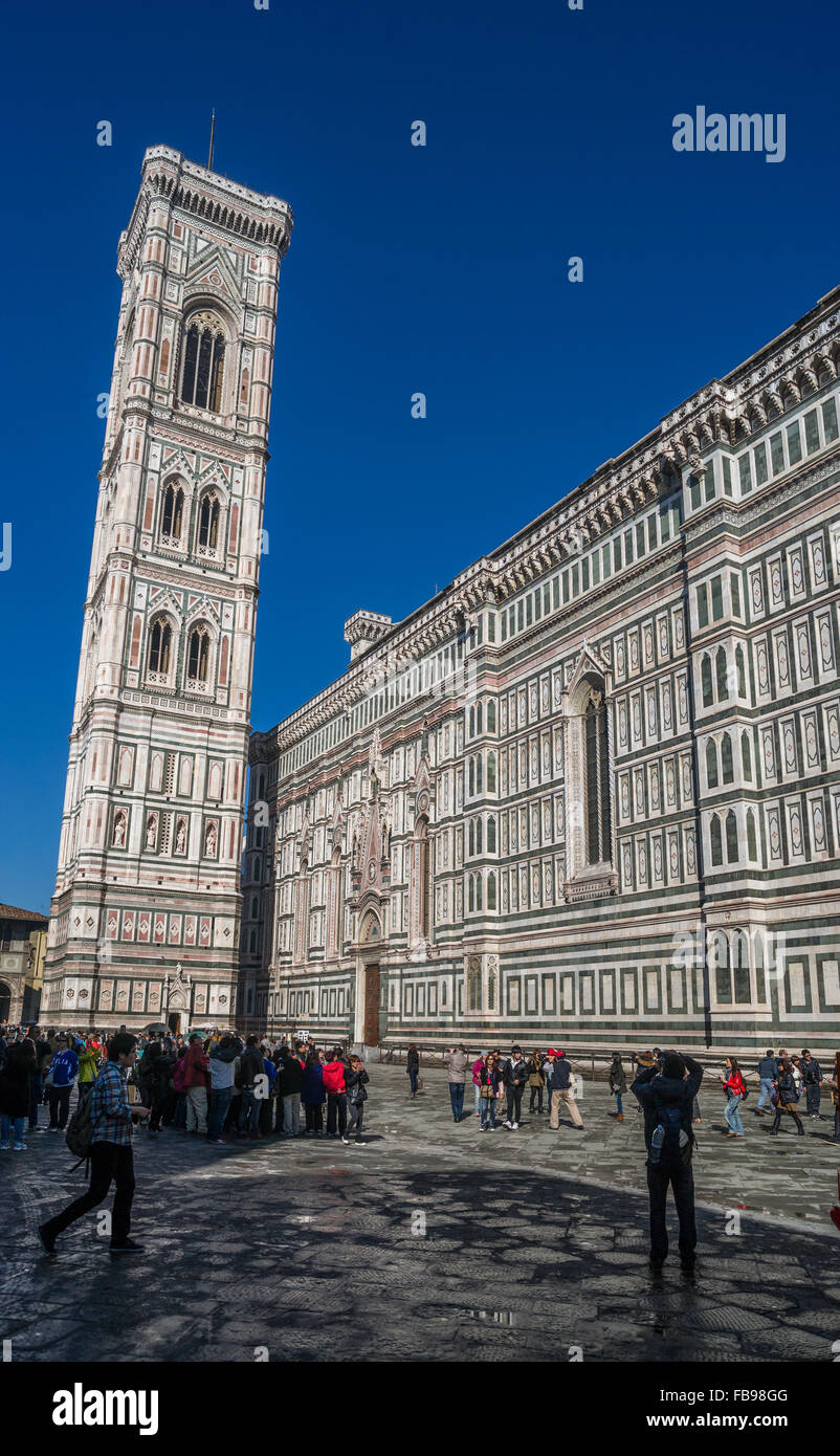Le campanile de Giotto à Florence, Italie Banque D'Images