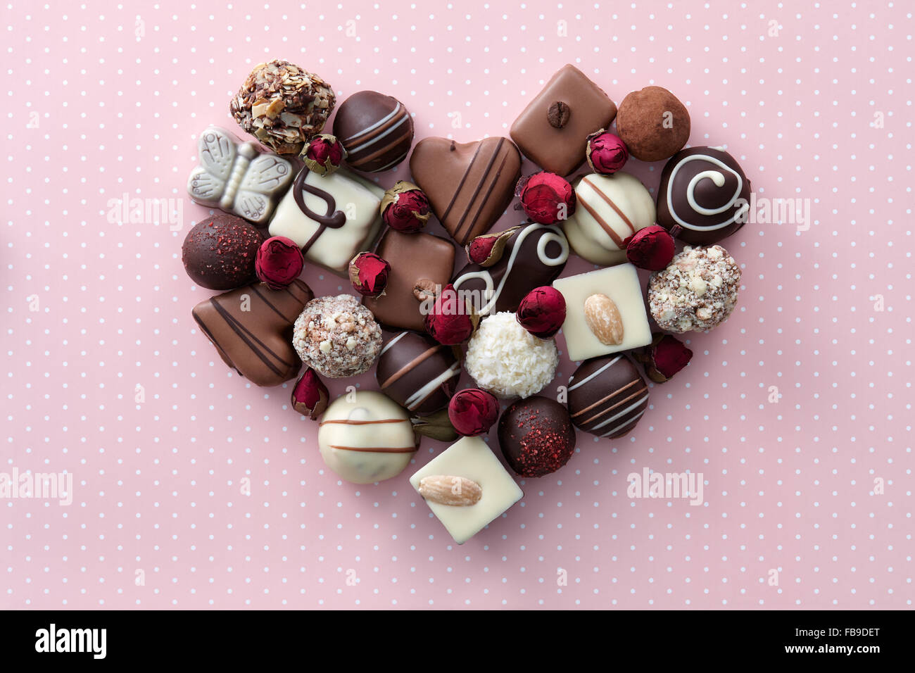 Confiseries au chocolat coeur Banque D'Images