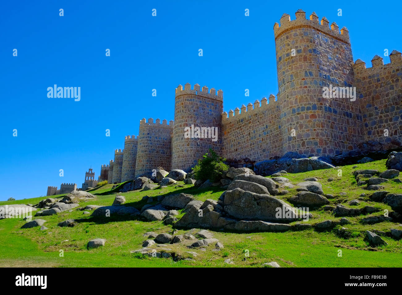 Avila Espagne murs médiévaux et des tours Banque D'Images