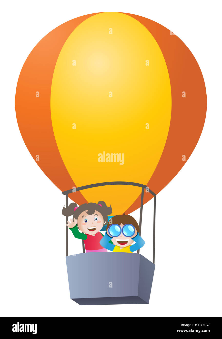 Illustration d'une circonscription pour enfants de l'air chaud ballon isolées sur fond blanc Banque D'Images