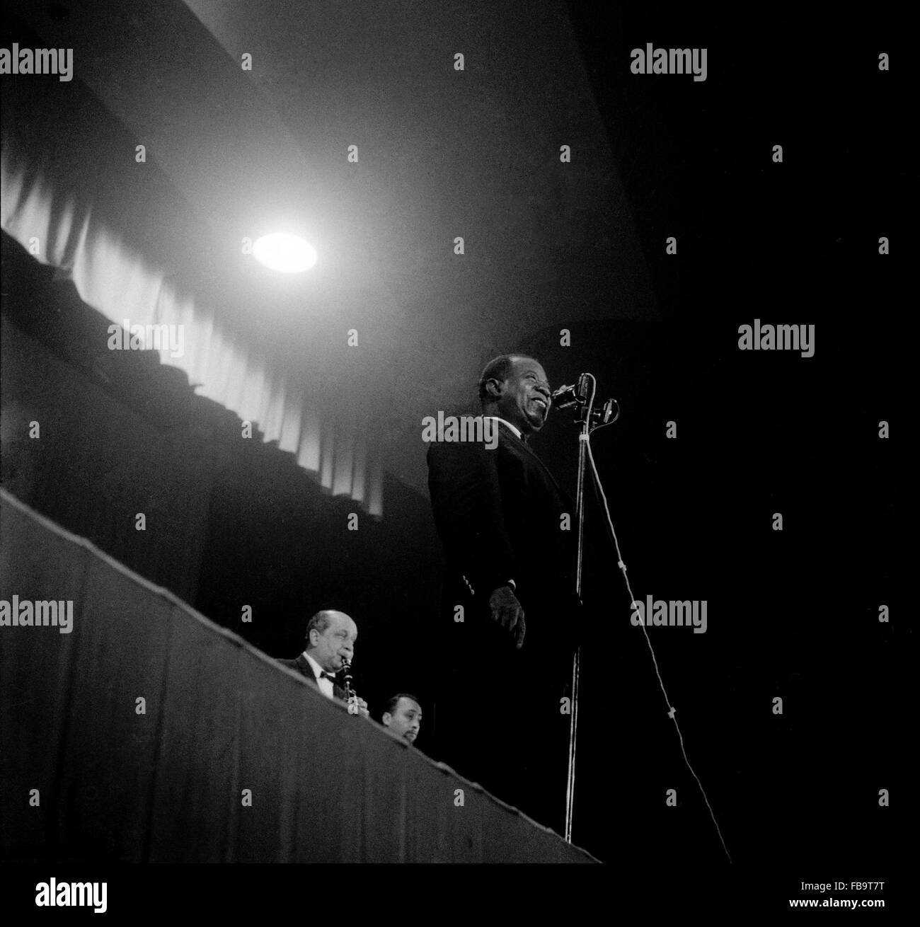 Louis Armstrong sur scène. - 1961 - à la Salle Pleyel, Paris, France Philippe Gras / Le Pictorium Banque D'Images