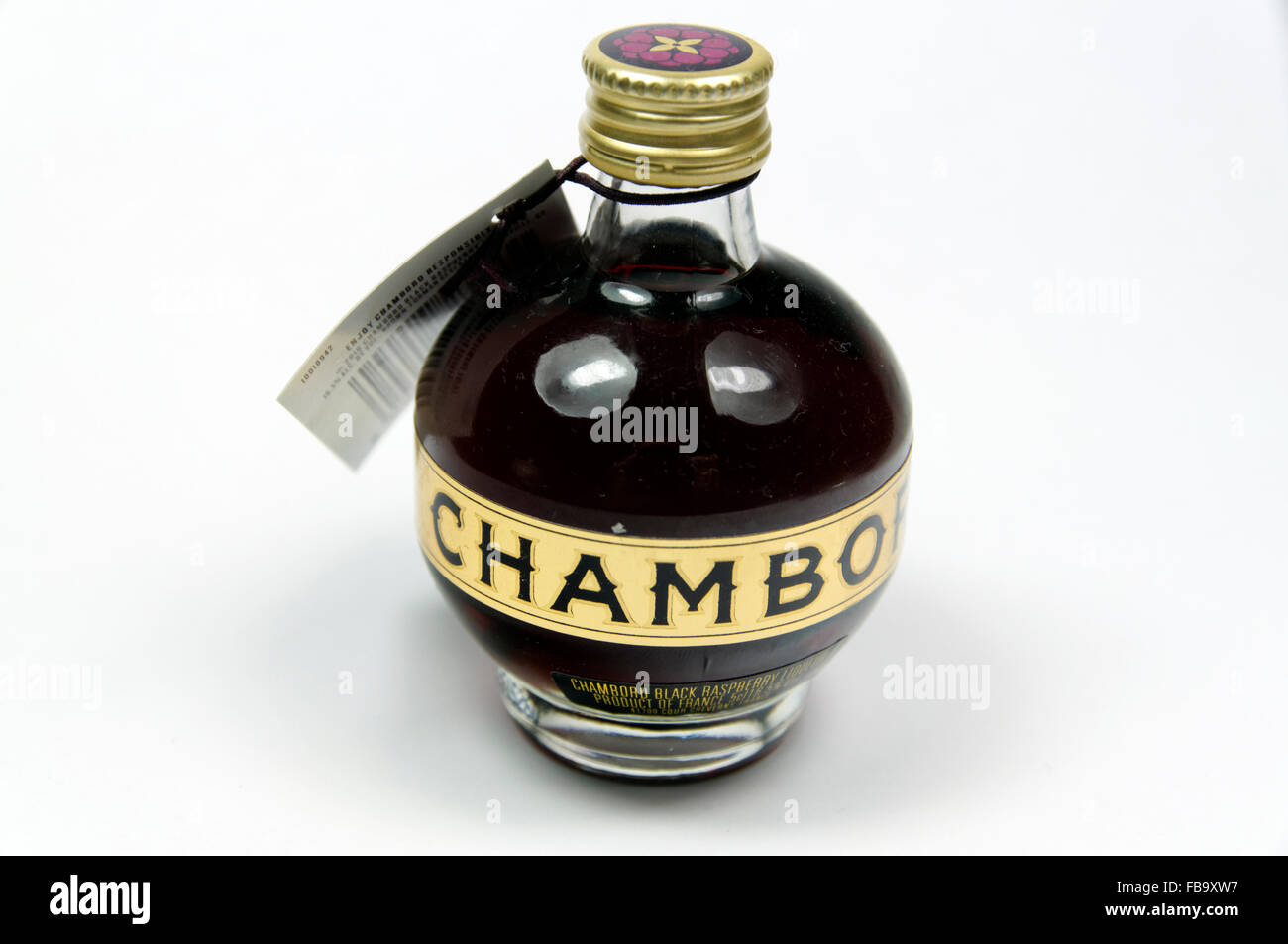 Bouteille de liqueur de framboise noire Chambord. Banque D'Images