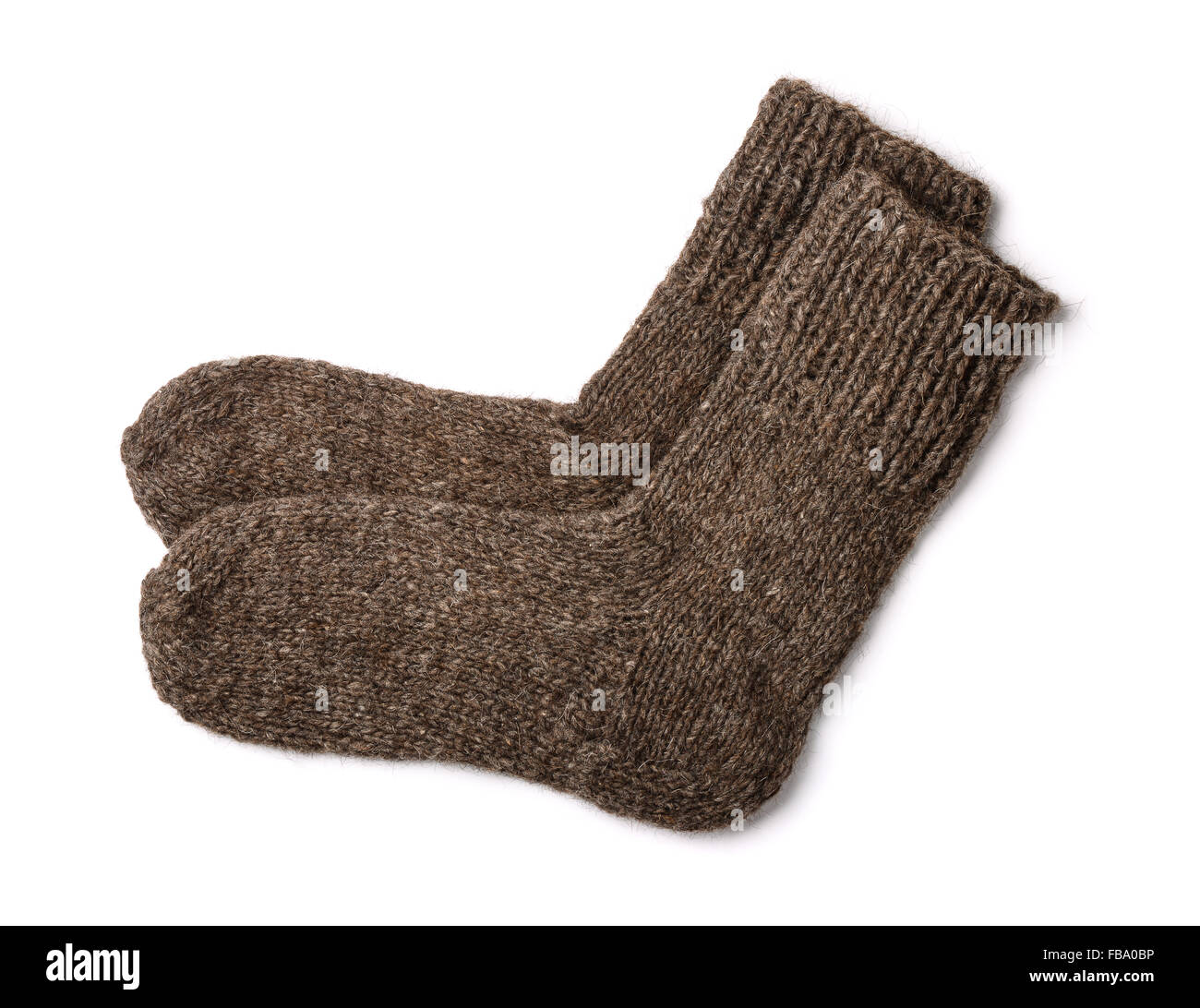 Des chaussettes de laine isolated on white Banque D'Images