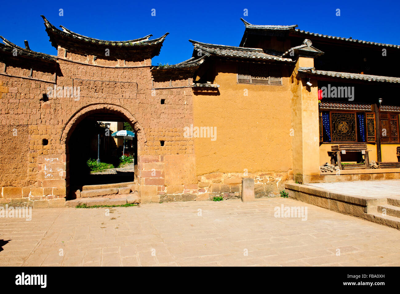 Shaxi, la vieille ville datant de 1451,Sideng Square,Temple,Théâtre,vendredi,Marché,la province du Yunnan en République populaire de Chine, Chine Banque D'Images