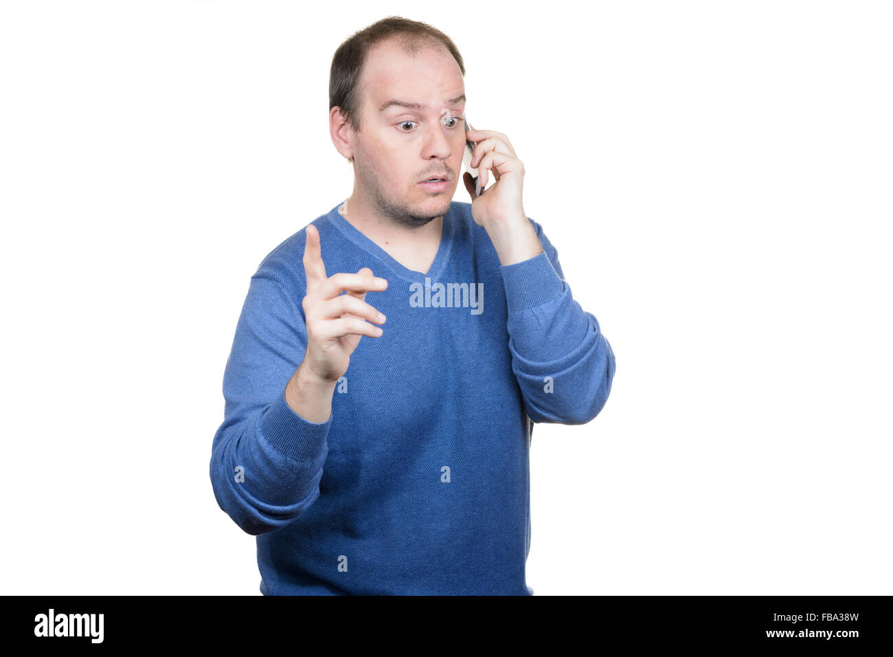 Hommes parlant de pointage téléphonique Banque D'Images