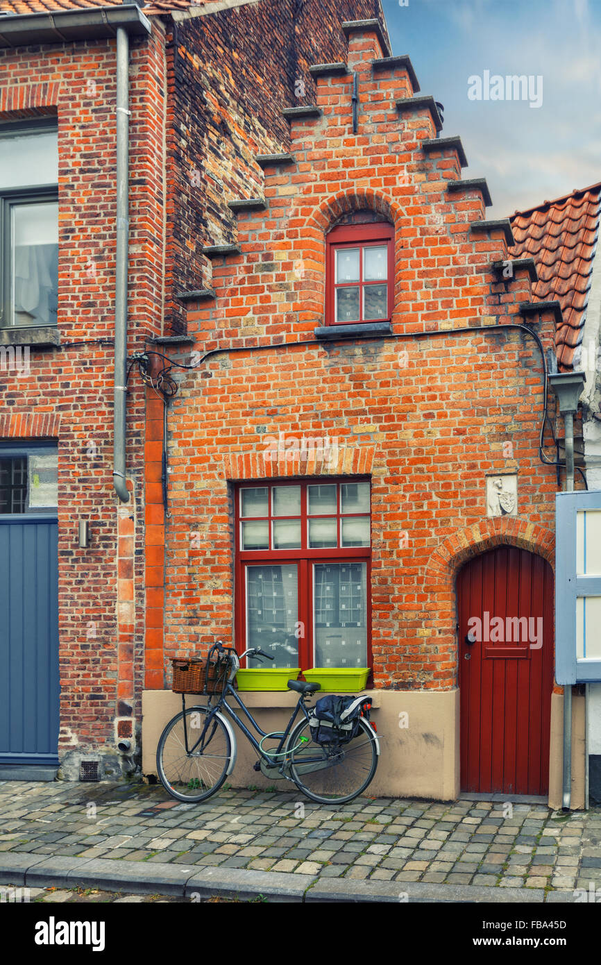 Historique de Bruges steets Banque D'Images