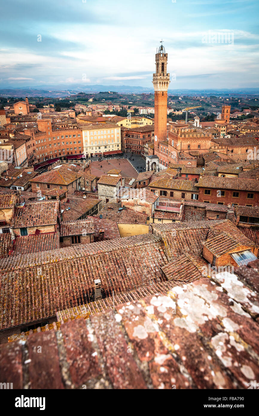 La magnifique ville médiévale de Sienne dans la région Toscane, Italie Banque D'Images