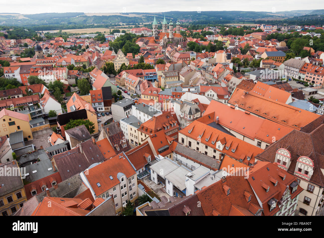 Vue sur Naumburg (Saale), Saxe-Anhalt, Allemagne avec la cathédrale de Naumburg Banque D'Images