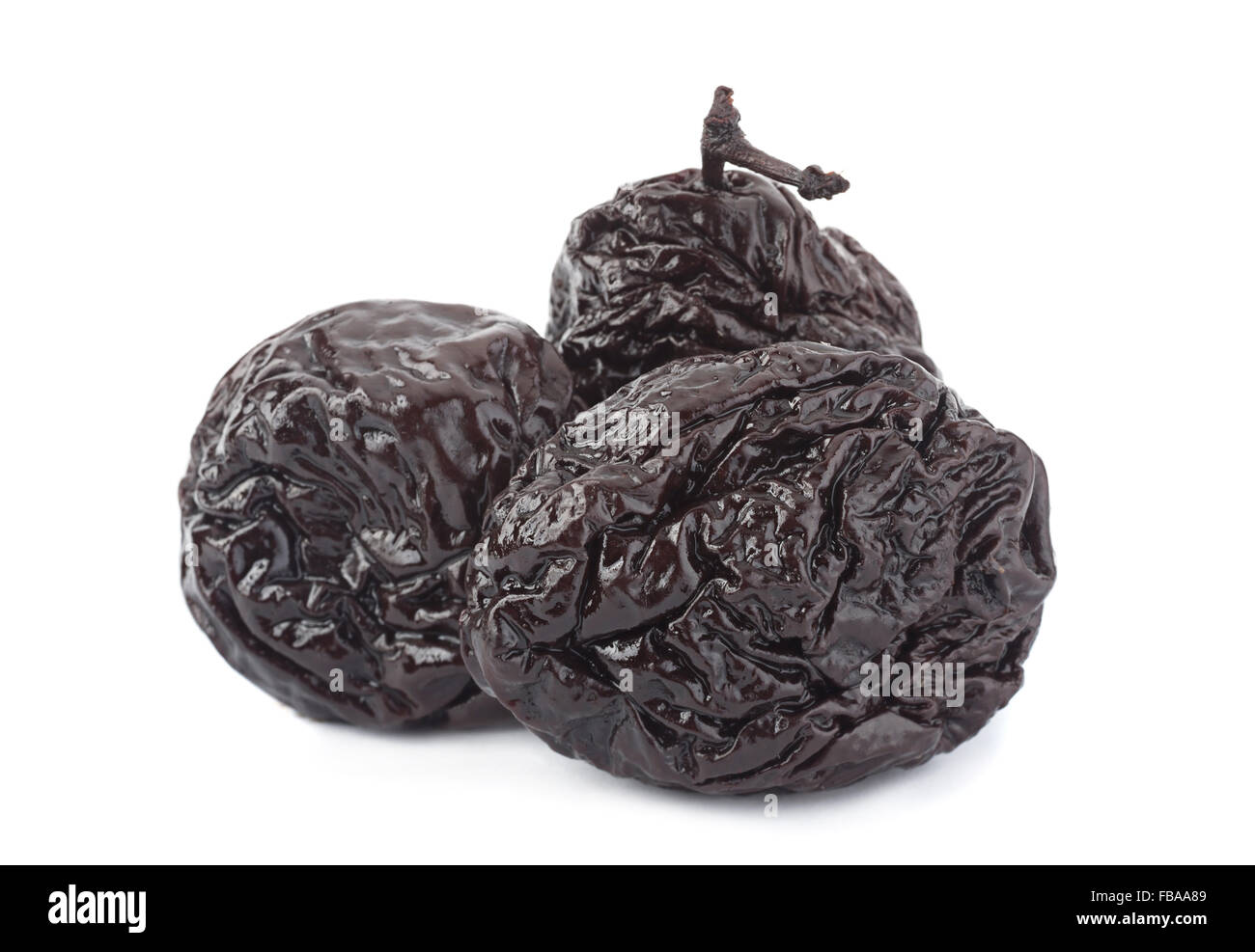 Fumé sec isolé sur blanc prune bckground Banque D'Images