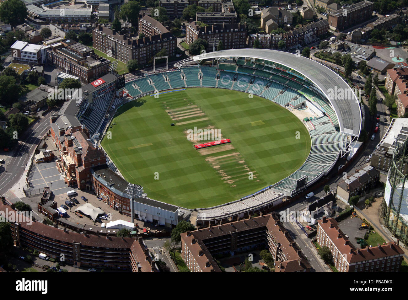 Vue aérienne de l'Kia Oval Cricket Ground à Londres, Royaume-Uni Banque D'Images