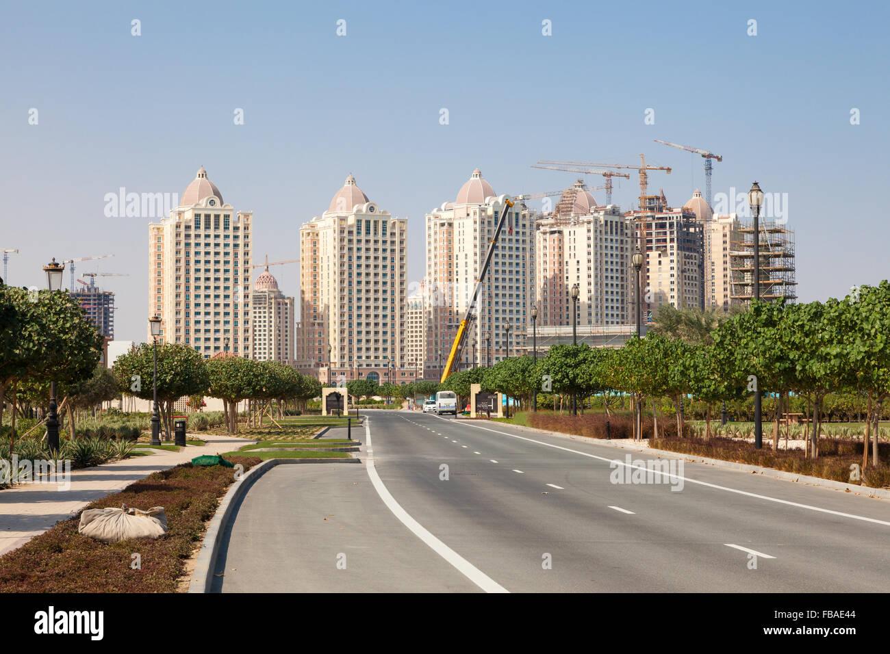 Nouveaux immeubles résidentiels à la Perle. Doha, au Qatar, au Moyen-Orient Banque D'Images